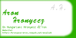 aron hronyecz business card